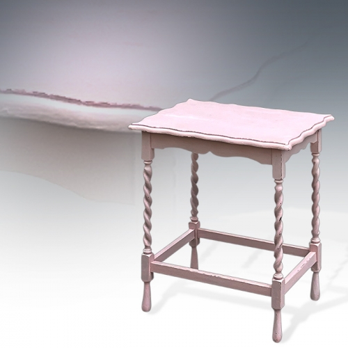 영국산 엔틱 빈티지 꽈배기 핑크 테이블